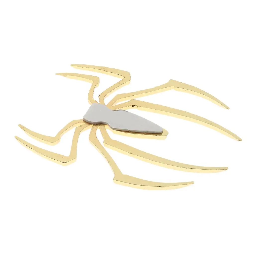 Car Truck Motor Decor Decal 3D Gold Spider Metal Shape Emblem Sticker