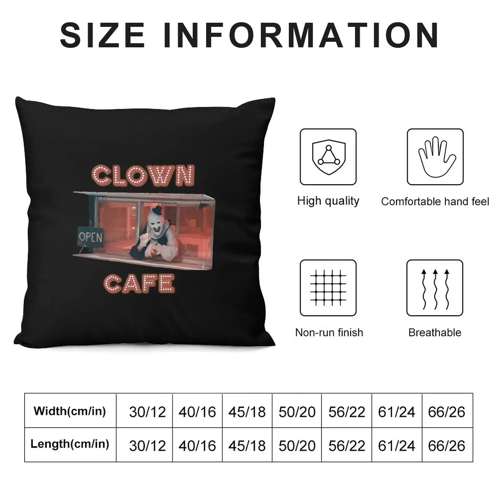 Terrifier Clown Cafe Throw Pillow Sofa Cushion bed pillows Throw Pillow Covers Decorative Sofa Cushion pillow