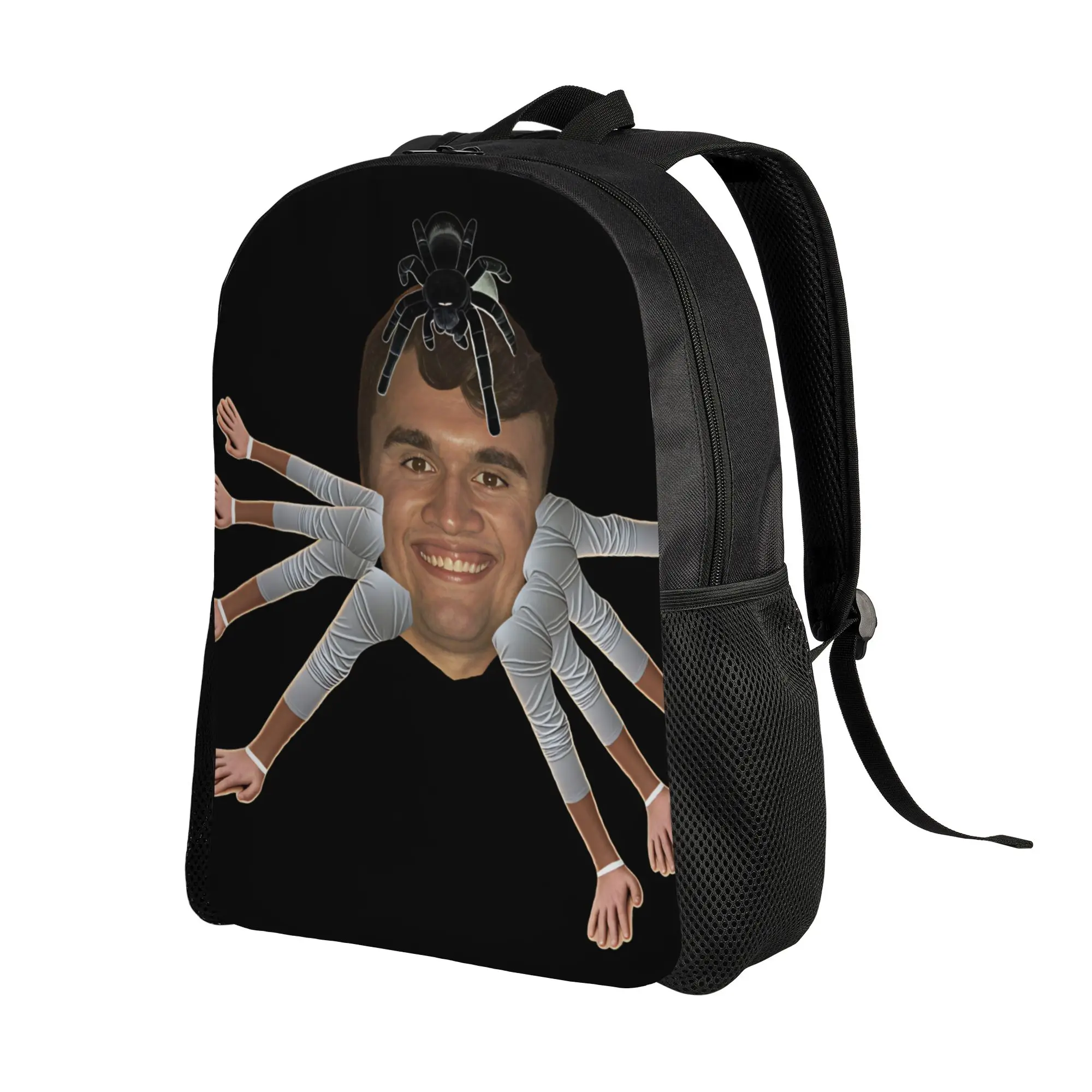 Spider Head Multi Limbs Charlie Kirk Meme Backpack Student  Print Backpacks Polyester Kawaii School Bags Hiking Design Rucksack