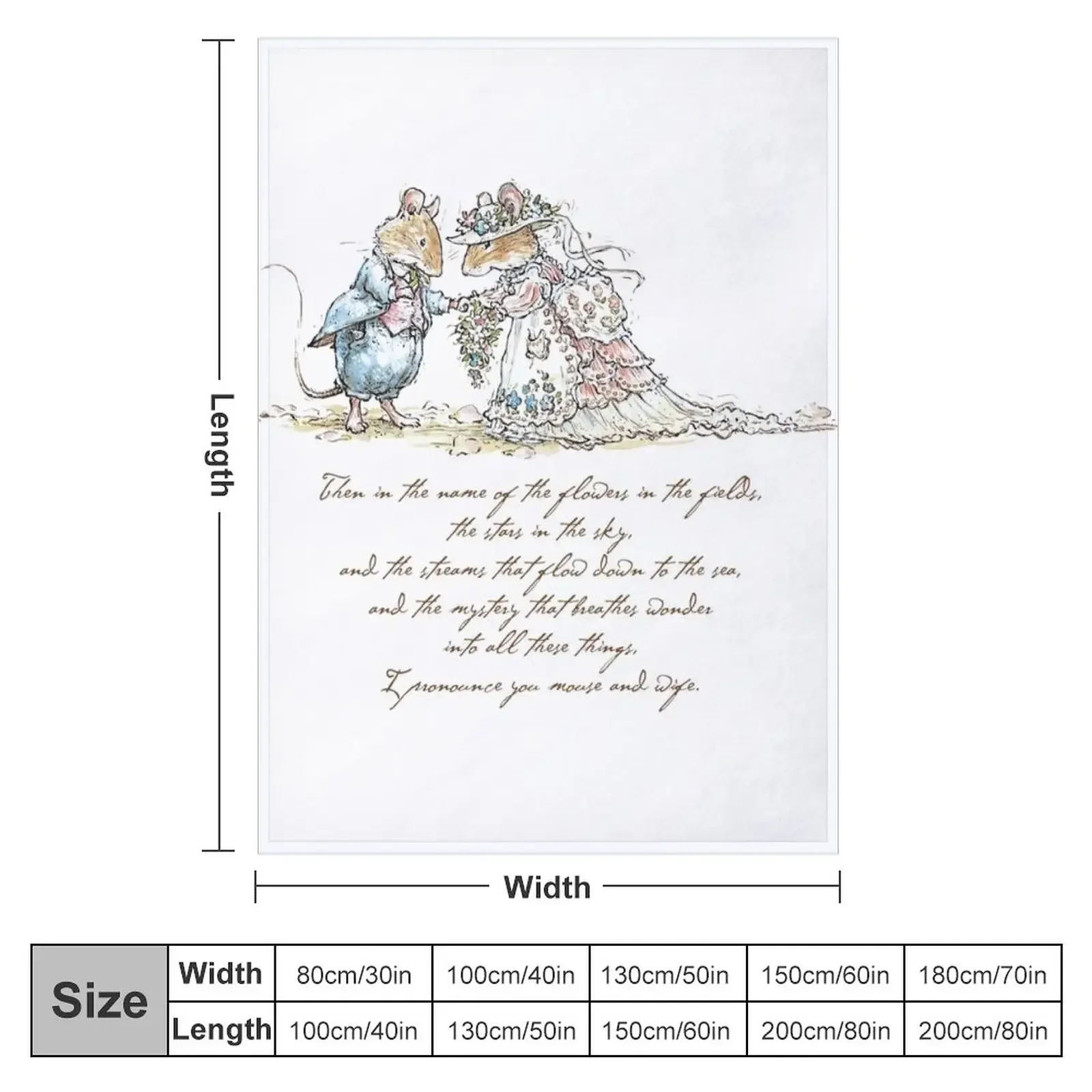 I pronounce you mouse and wife Throw Blanket Stuffeds halloween Plush Decorative Throw Blankets