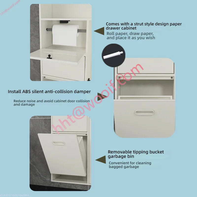 Нишевая встраиваемая полка из нержавеющей стали с мусорным баком, металлический настенный шкаф для туалета и ванной комнаты