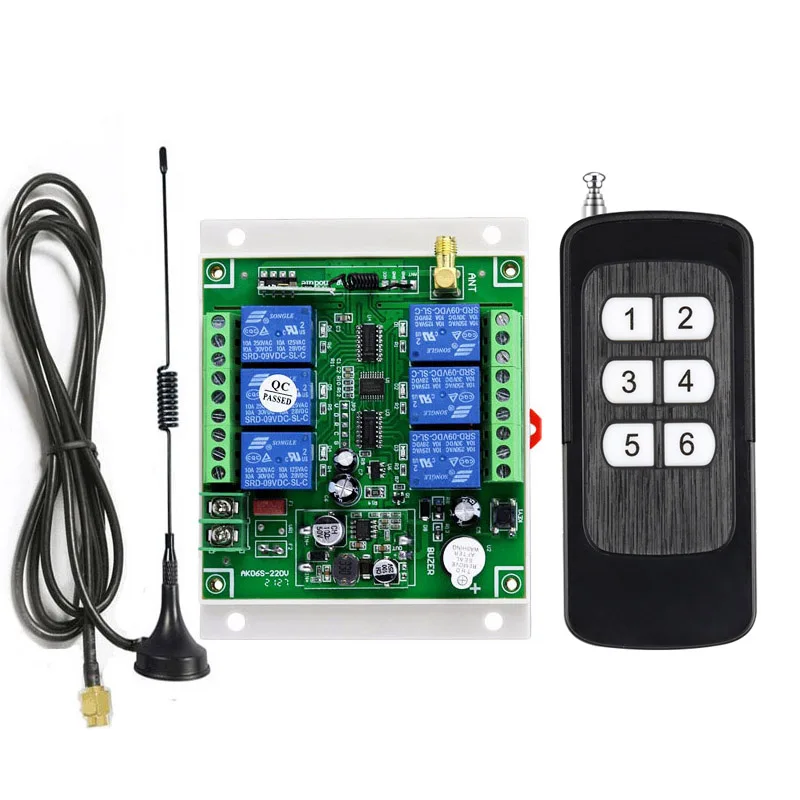 universal DC 12V  24V 36V  48V 10A 6CH relay RF Wireless radio Remote Control  switch  433 mhz  315mhz Industrial/agricultural