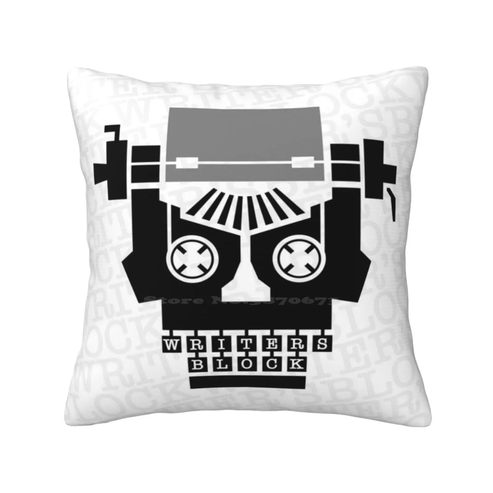 Writer'S Block Ii Pillow Cover Hug Pillowcase Reader Author Poet Scribe Novelist Books Reading Bookish Bookworm Typewriter