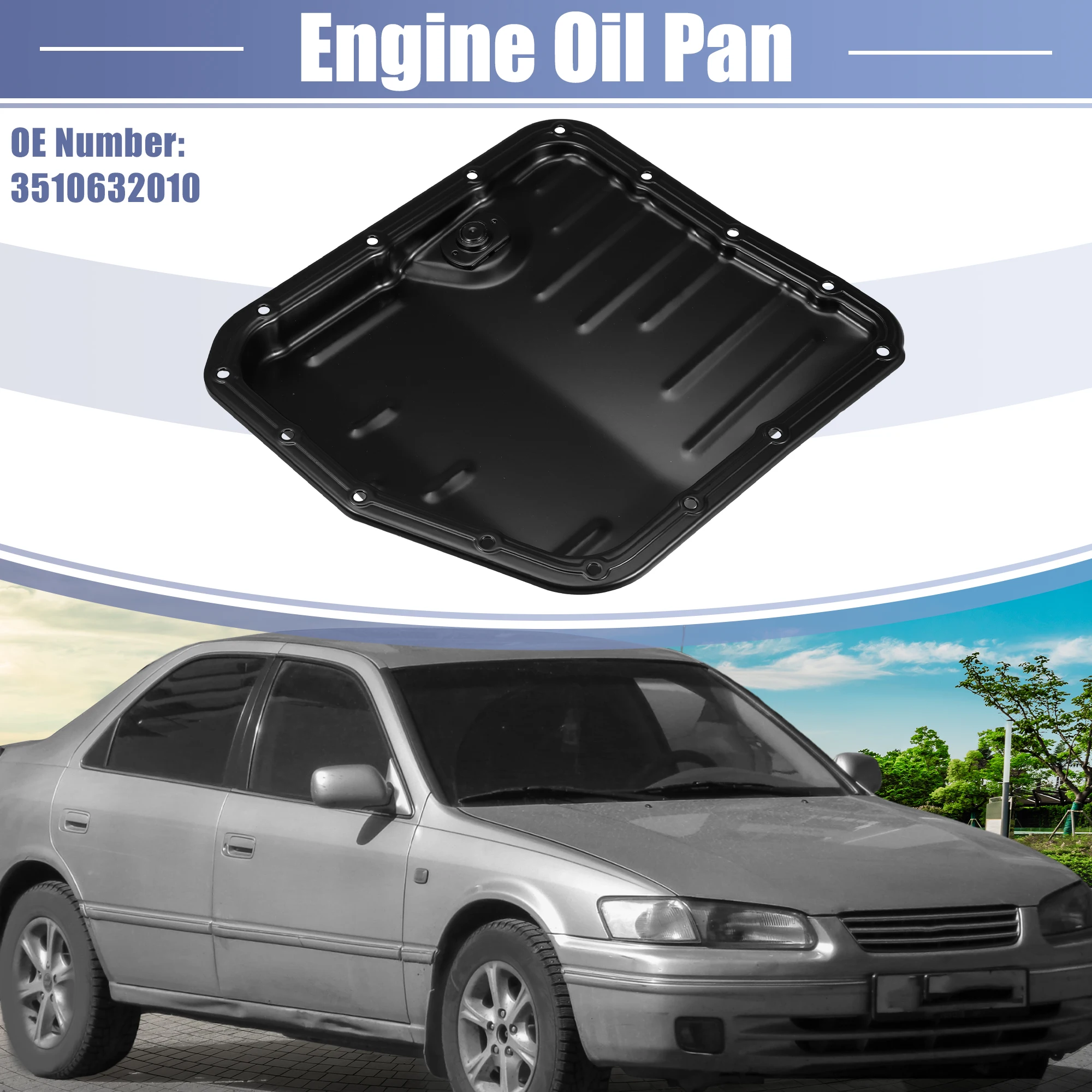 X Autohaux Car Engine Oil Pan No.3510632010 for Toyota Camry 1997 1998 1999 2000 2001 for Toyota Solara 1999 2000 2001