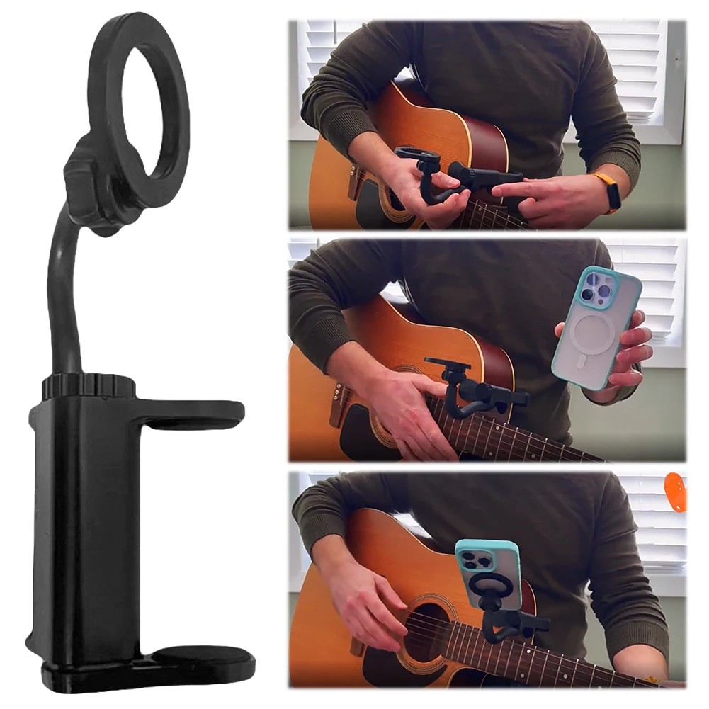 

Magnetic Guitar Phone Holder Adjustable Guitar Sheet Music Holder for 6-8.8cm Thick Guitars/Ukulele for Digital Sheet Music