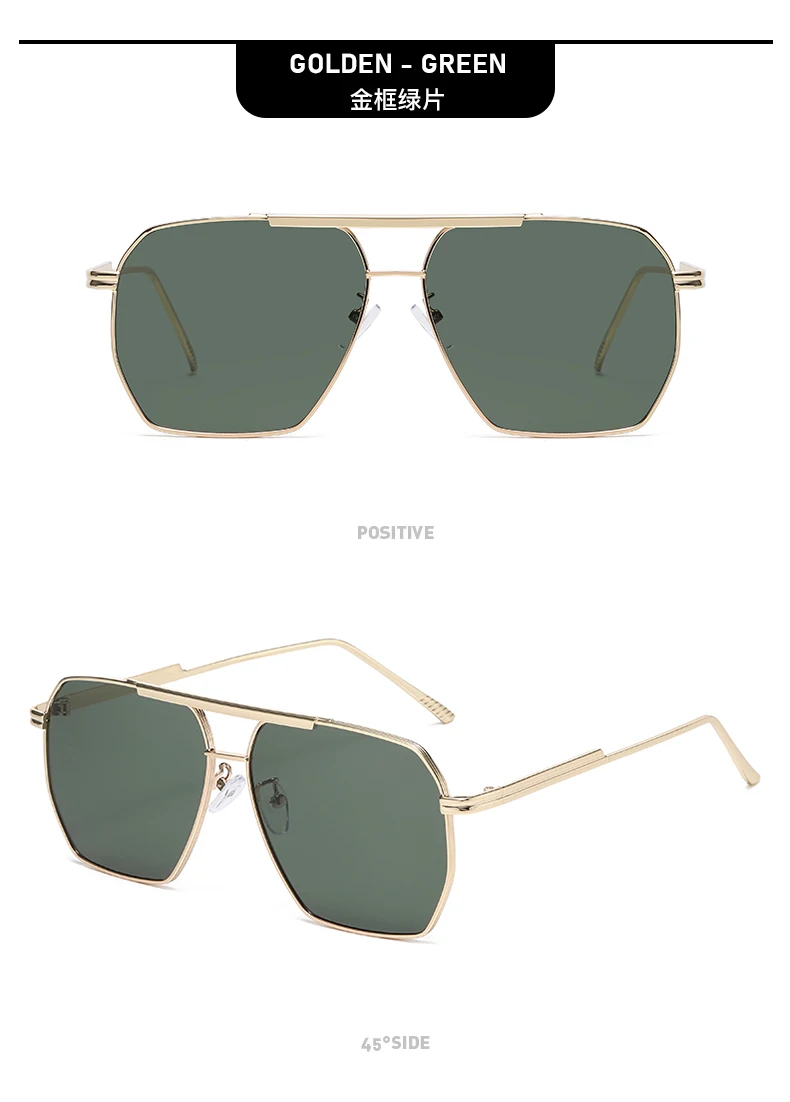 Piloten-Sonnenbrille mit goldenem Rahmen, Retro-Sonnenbrille mit doppeltem Bügel, UV-schützende Sonnenbrille für Herren zum Autofahren 2501 – Detail 13
