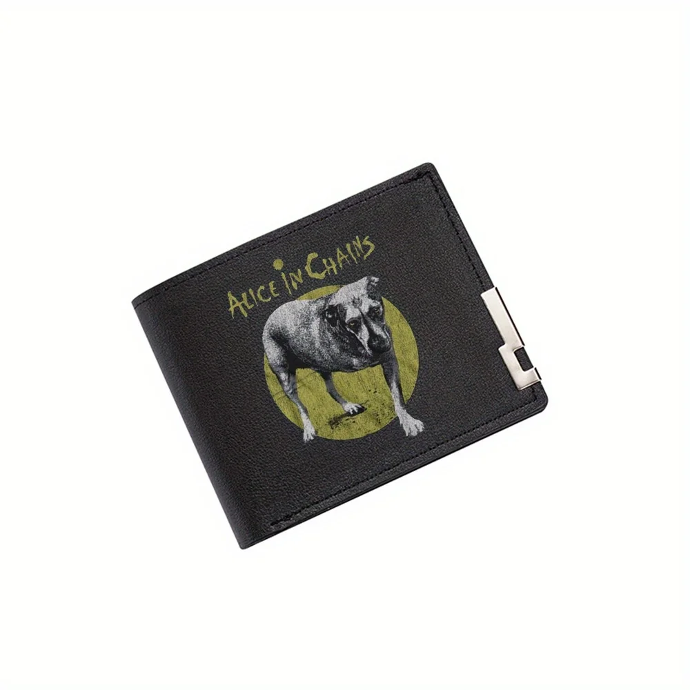 Dog image music band logo Men's Wallet Printing Design Simple Modern Stylish Business Father's Boyfriend's Christmas Lover's Gif