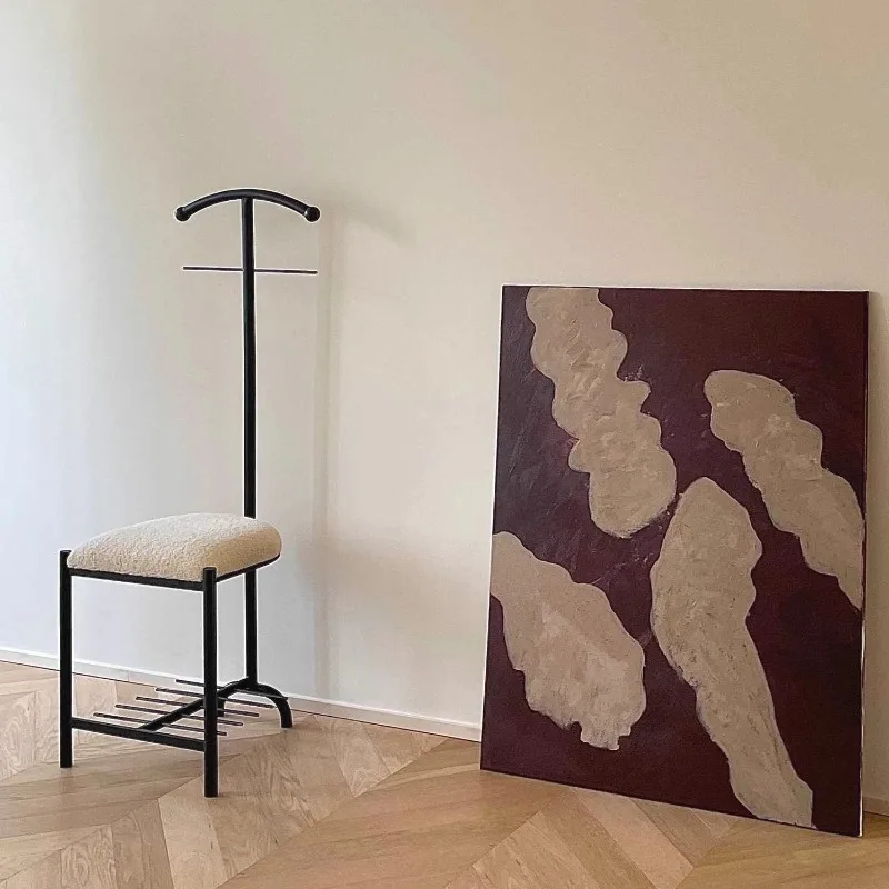 Minimalism Modern Coat Rack Bedroom Vertical Clothes Stand Floor Hanging Clothes Rack Multifunctional Fitting Room Shoe Bench