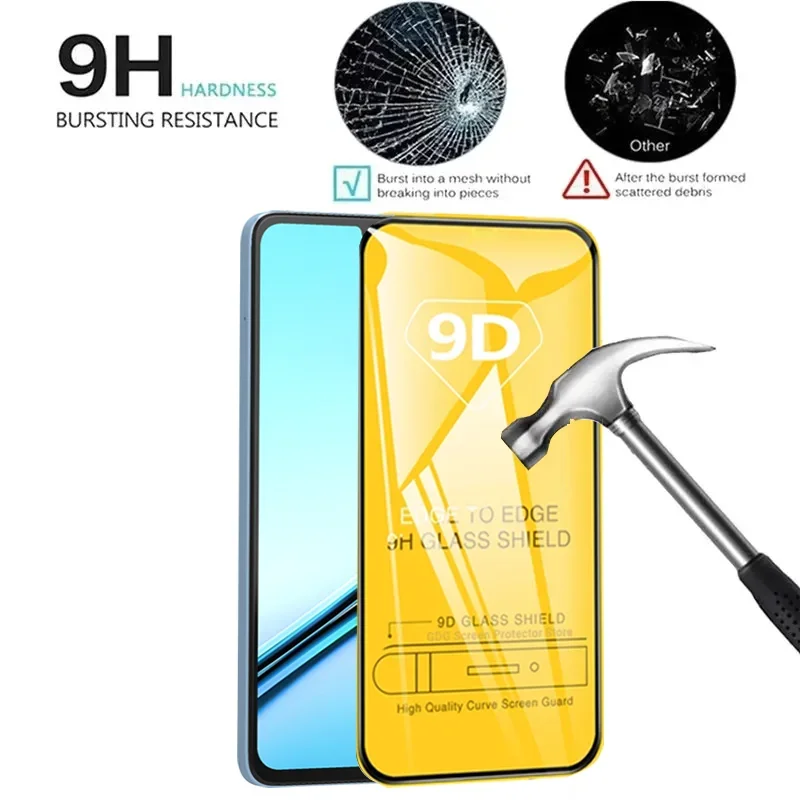 4 قطعة 9D غطاء كامل الزجاج المقسى ل Realme ملاحظة 50 GT NEO 5 SE 3T 2T حامي الشاشة ل Realme 12 11 10 9 Pro C67 C63 الزجاج