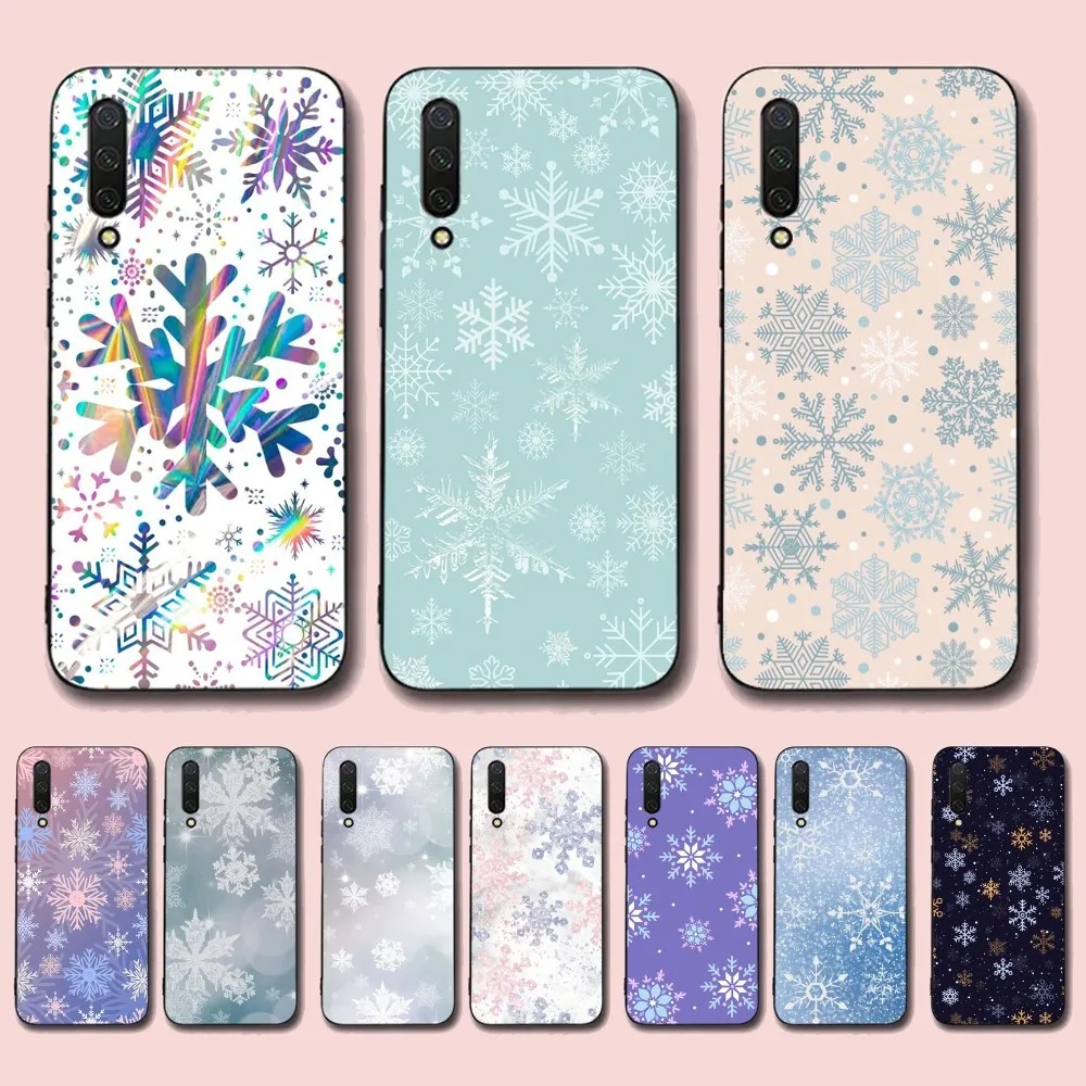 Christmas Snowflakes Phone Case For Xiaomi Mi 5X 8 9 10 11 12 Lite Pro 10T PocoX3pro PocoM3 Note 10 Pro Lite