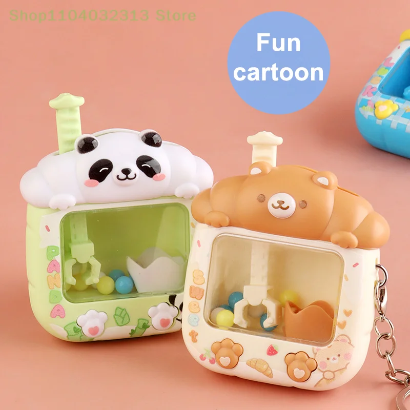 Creative Design Catching Ball Machine Keychain Fun Small Home Crane Machine Pendant Cute Backpack Decoration Children Gifts