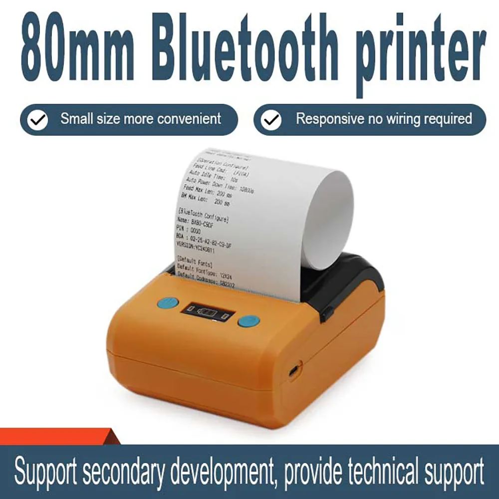 

Портативный термопринтер Dapper Mini 80 мм, беспроводной, Bluetooth, для печати чеков, с интерфейсами Serial и USB