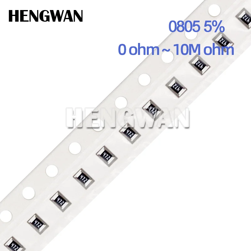 100pcs 0805 5% 1/8W SMD 칩 저항기 0R - 10M 1R 10R 100R 220R 330R 470R 1K 2.2K 4.7K 10K 47K 100K 1M 10 47 100 330 470 옴