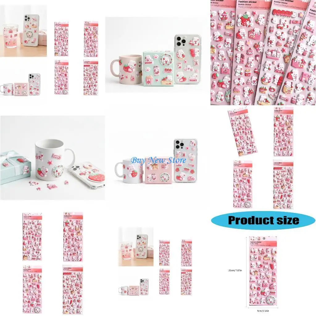 

20CE Small Sticker for Kids & Adults, Reusable Tiny Sticker for Scrapbooking Puffier Sticker Sheets Decorative Sticker