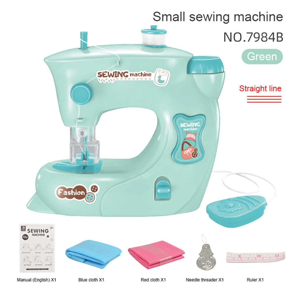 Children Electric LED Sewing Machine Toy Pretend Play DIY Manual Educational Toy Housekeeping Toys Housekeeping Toys Baby Gift