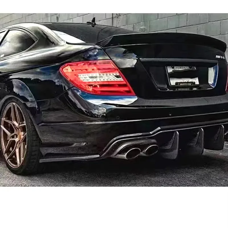 for Mercedes Benz C Class W204 C63 AMG 2007-2014 Carbon Fiber wrap angle Car Rear Bumper Splitter Corner Trim Upgrade Body Kit view 3