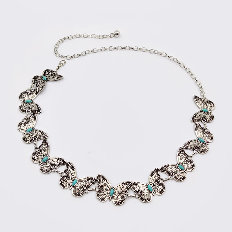 حزام خصر عتيق للنساء ، حزام نسائي ، حزام خصر فاخر ، معدن ياقوتي ، فراشة ، ذهبي ، بانك ، جينز ، تنورة صيفية ، Y2K #4