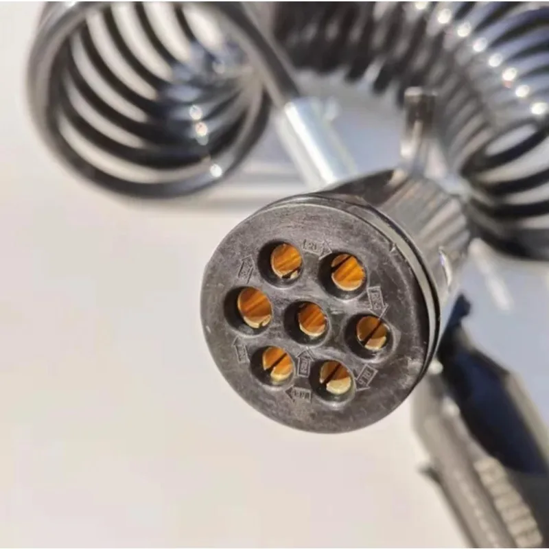 

Pure Copper Seven-hole 7-core Semi-trailer Power Cable Large Coil Spring Wire Assembly Truck Aluminum Alloy Plug Accessories