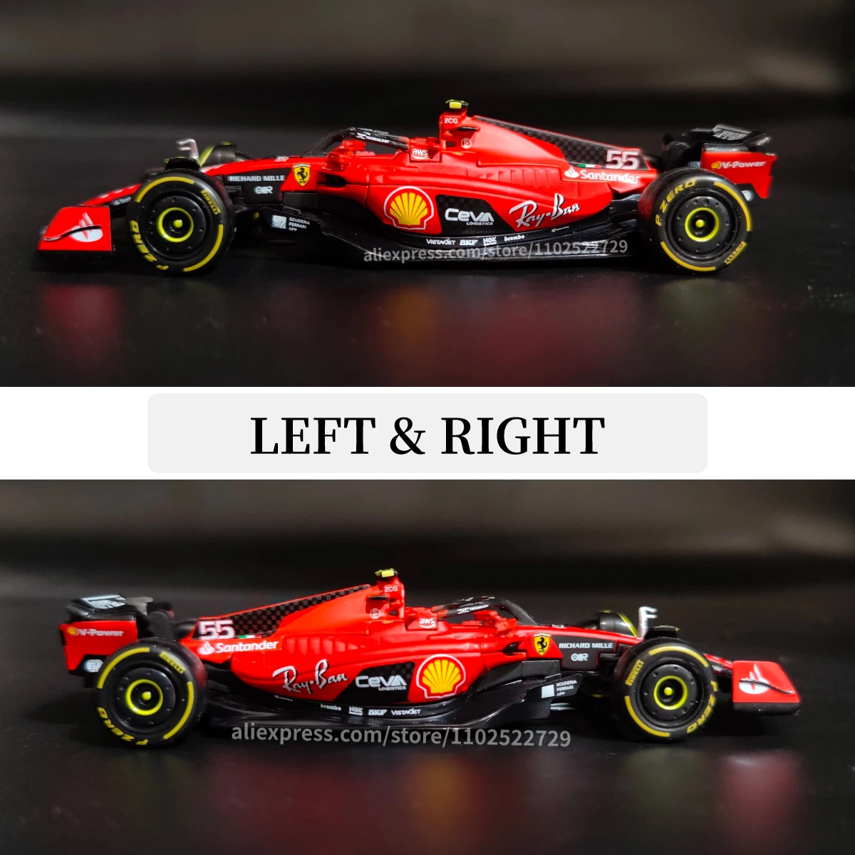 Bburago 1:43 F1 2023 Scuderia Ferrari SF23 Car Model Leclerc Sainz Signature Showcase Formula 1 Toy Miniature Replica Xmas Gift