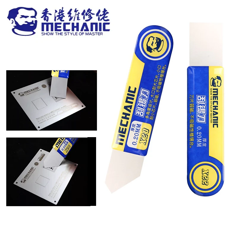 MECHANIC X20 X22 High Toughness Tin Scraper Thickness 0.20mm Mobile Phone Repair Solder Paste Scraping Knife