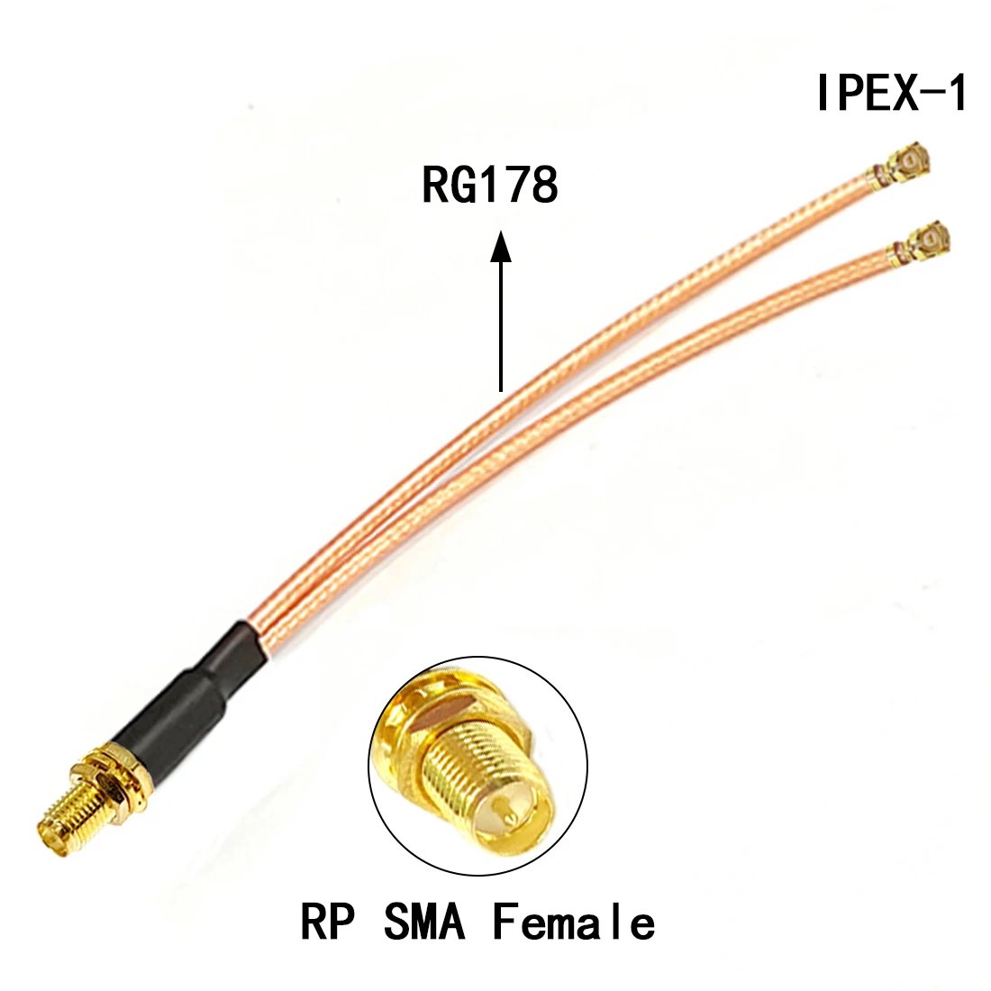 

1PCS SMA Male Female RP to 3 u.FL IPX Jack 1 to 3 Triple Splitter Adapter RG178 Cable WIFI Antenna Extension Pigtail Jumper