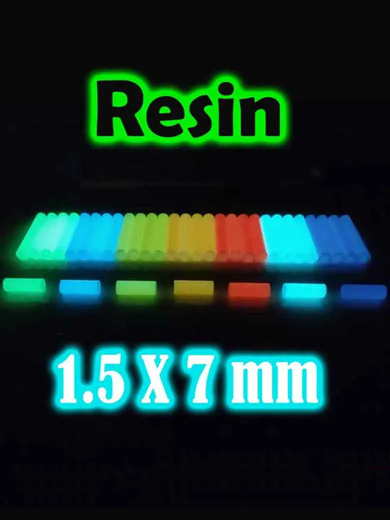 Tige lumineuse en résine haute luminosité 1.5x7mm, accessoire Gyroscope du bout des doigts, couteau, corde de parapluie, décoration lumineuse longue durée