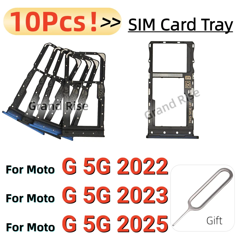 10Pcs，New SIM Card Tray Slot Chip drawer Holder Adapter Accessories For Moto G 5G Moto G 2022 2023 2025 5G Mix Color