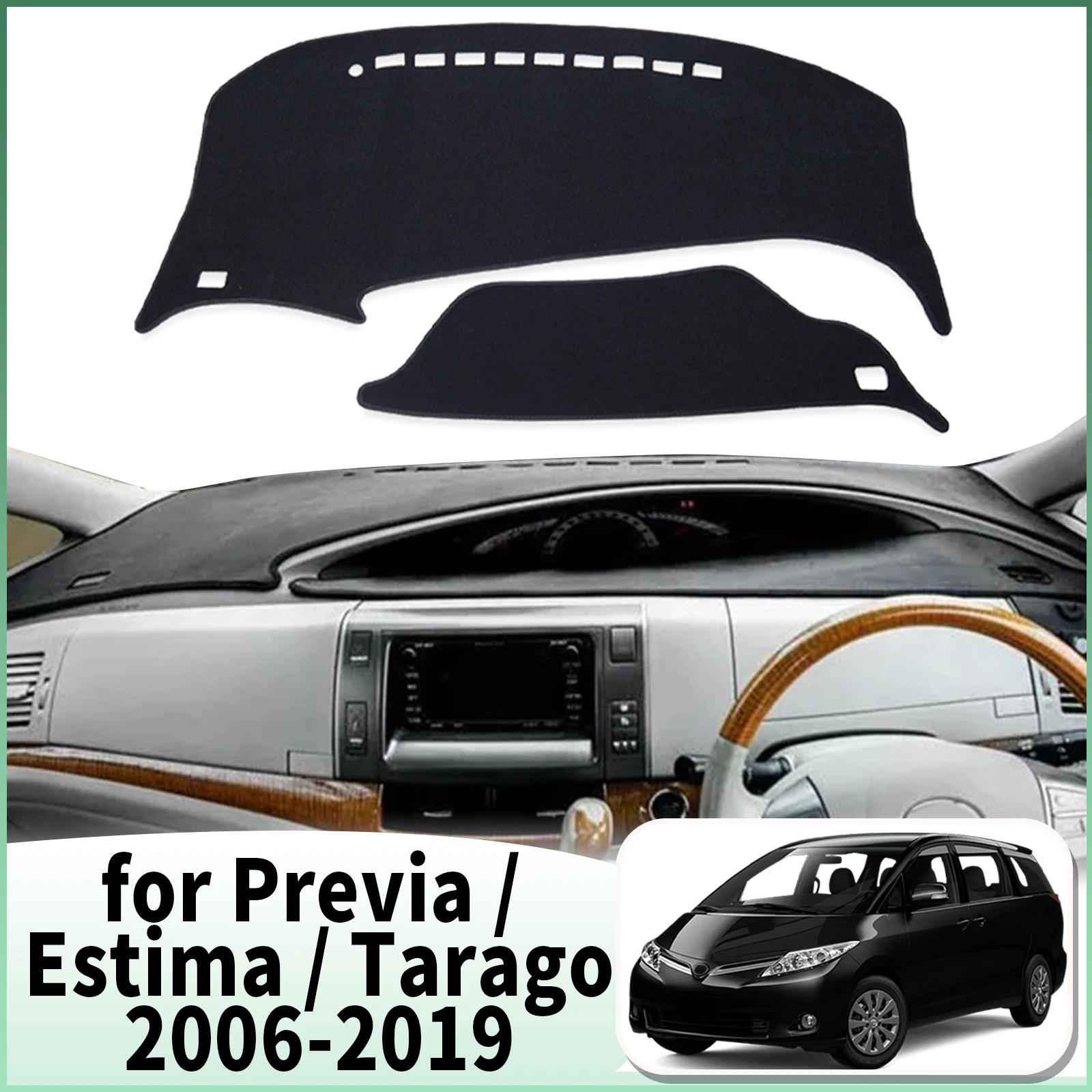 fit for Toyota Previa Estima Tarago 2006-2019 XR50 Dashmat Accessories Dashboard Cover Pad DashMat Sunshade Protective Carpet
