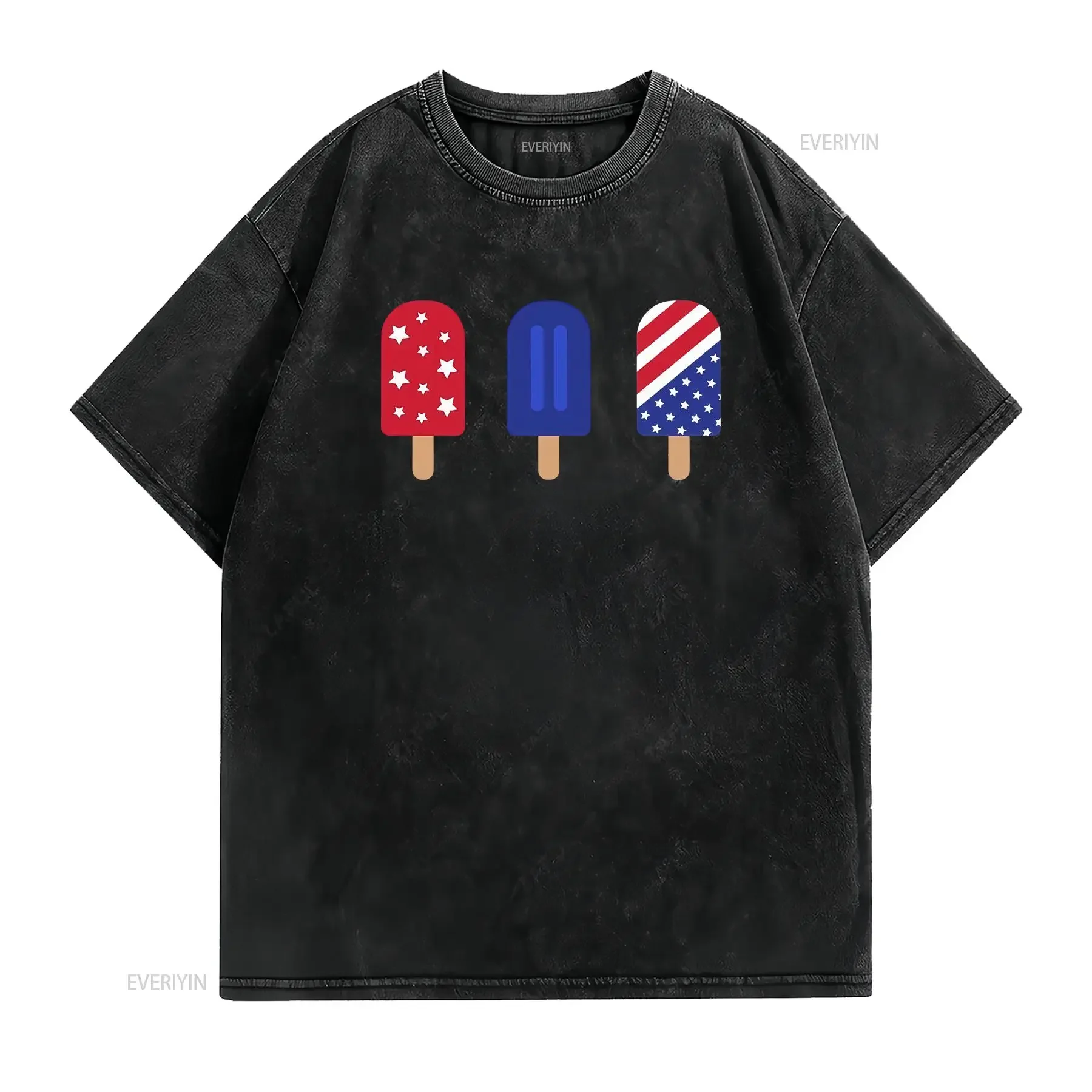 Red White Blue Popsicle shirt 4th of July t USA Patriotic Independence Day Memorial tees vintage Washed Slightly