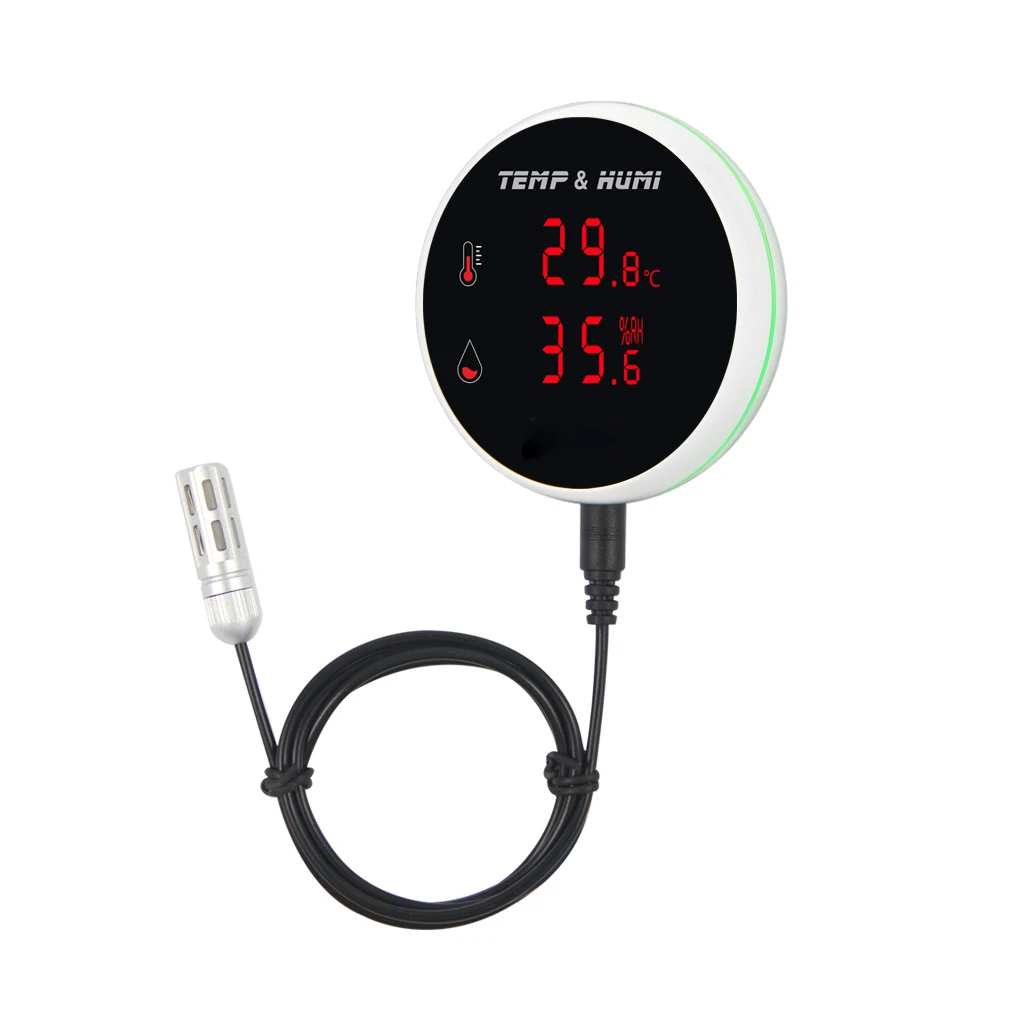 Tuya Zigbee/WIFI Temperature and Humidity Sensor with External Cable 1m/3m App Remote Monitoring Thermometer Thermostat