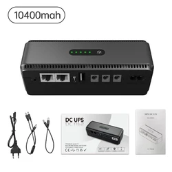 DC UPS Battery Backup 8800mAh 10400mAh 5V 2A 9V 12V 1A Output Uninterruptible Power Supply 85‑265V UPS Battery Backup EU Plug