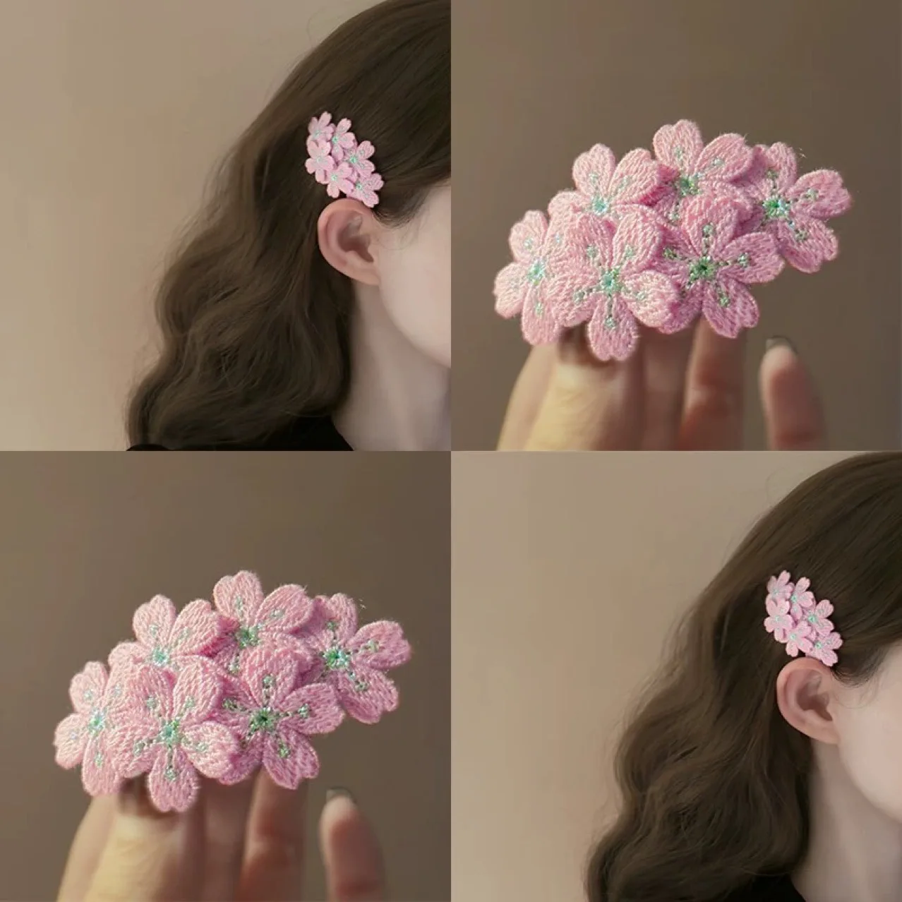 

French Vintage Flower HairClip Fringe Clip Design Sweet Hair Accessory Fringe Pin Unique Design Floral hair clips for girls