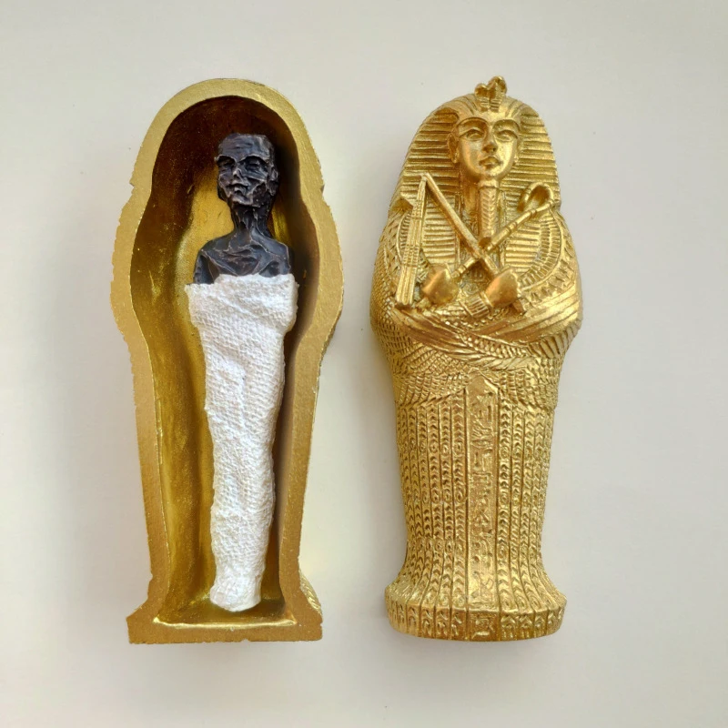 Altes Ägypten Mumie Sarg Ornament Abnehmbarer Harz Pharao Kleopatra Pyramide Gaze Geschenk Souvenir Simulation Kunsthandwerk – Detail 16