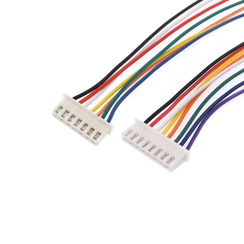 100pcs/lot XH2.54mm Single Male Head 26# Terminal Wire 2P 3P 4P 5P 6P 7P 8P 9P 10P 12P Rainbow Cable 10CM 20CM 30CM