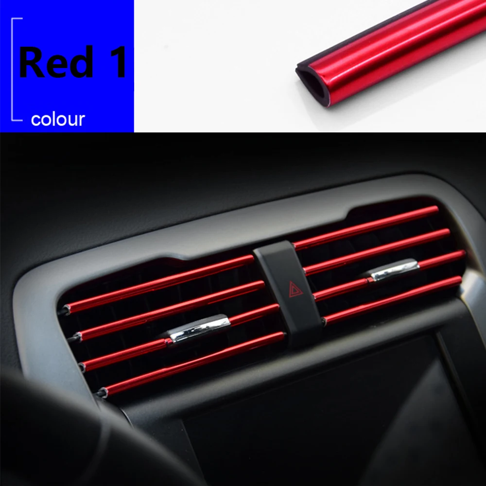 Car Interior Moulding Decoration Flexible Filler Insert Strips PVC Decor Car Air Conditioner Vent Outlet Trim Car U Shape Line