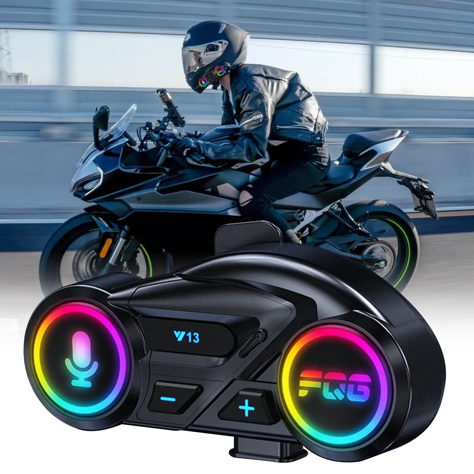 سماعة خوذة لاسلكية للدراجات النارية سماعات خوذة للحد من الضوضاء مقاومة للماء 800 مللي أمبير في الساعة للتزلج والسباق والتجول #4