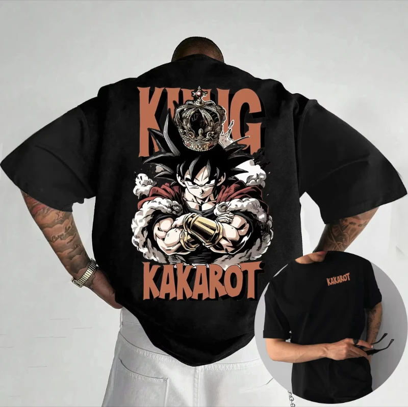 

2026 Dragon Ball Anime King Goku Printed Cotton Unisex T-shirt Summer New Street Hip Hop Loose Casual Y2K Parent Child Top