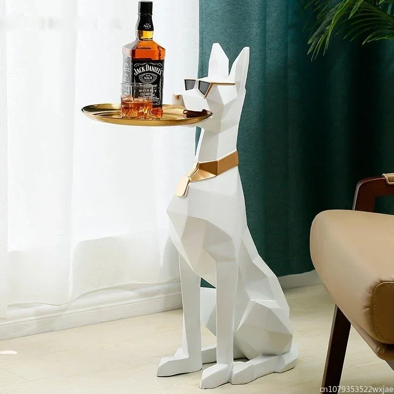 2026 Animal Table Large Doberman Side Table Luxury Doberman Statue Tray Dog Animal Puppy Tray Living Room Decorations Bearbrick