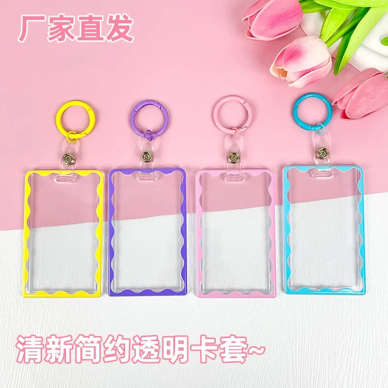 Acrylic Student Card Holder Transparent 3 Inch Card Holder Photo Sleeves Bus Card Student Card Case Photo Protector