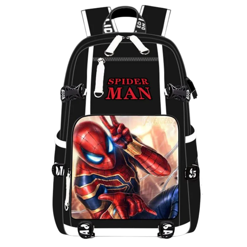 

Marvel Anime Spider-Man Avengers Alliance Creative School Bag Peripheral Cute Fashion Backpack Personality Student Leisure Bag