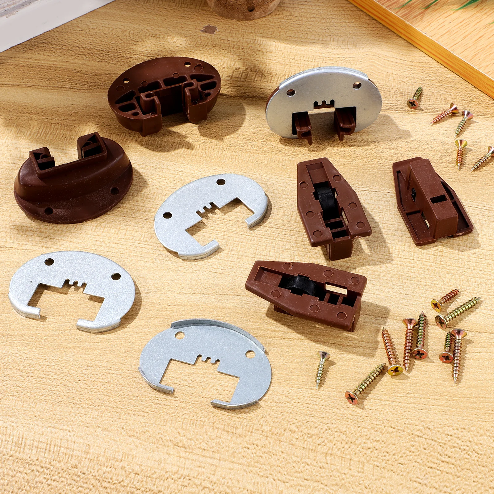 

10 Sets Drawer Slide Repair Kit Roller Replacement Parts Furniture Hardware Kitchen Drawer Track Guide Slide Track Repair Kit