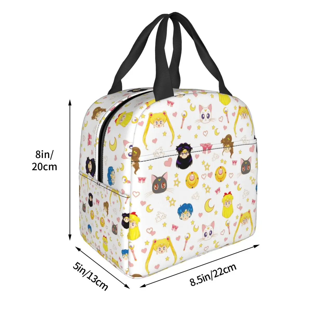 Sailors Moons Insulated Lunch Bags Portable Meal Container Cooler Bag Tote Lunch Box Office Travel Food Bag