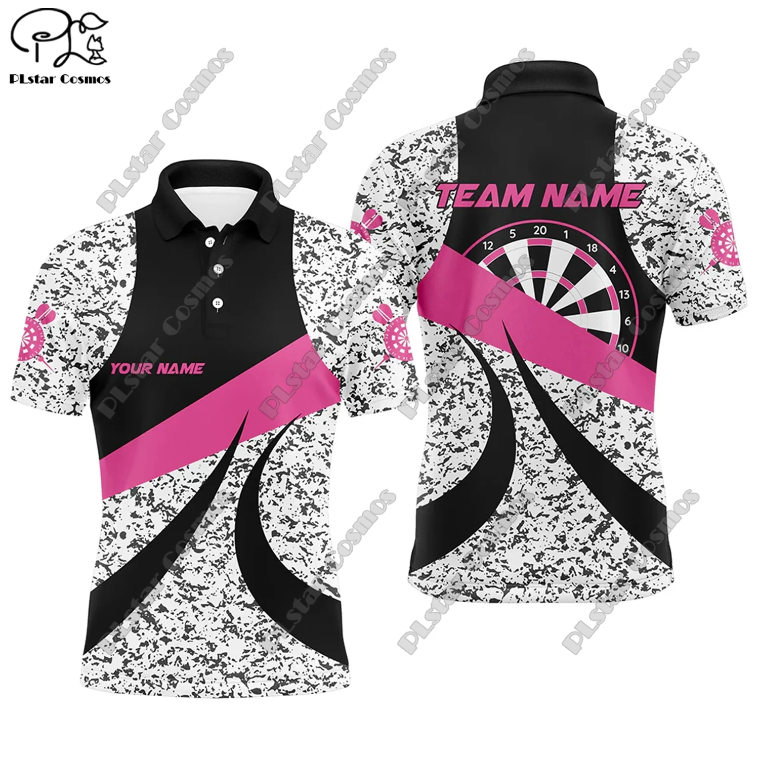 New custom personalized 3D printing  flame pattern darts POLO shirt T-shirt universal leisure team throwing sports series D-29