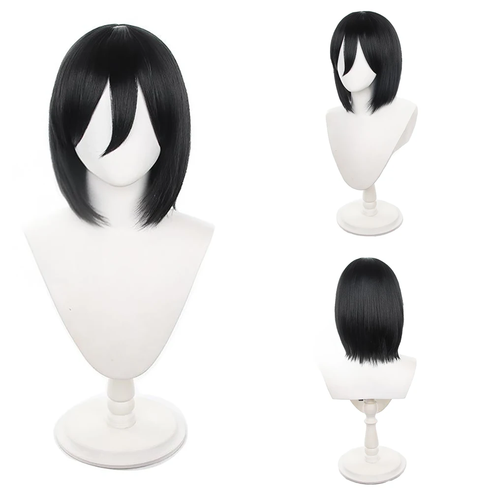 進撃の巨人 エレン・イェーガー ‌   そしてミカサ・アッカーマンのコスプレ用合成ショートヘアは、日常のパーティーのロールプレイングに適しています。ホットシルクウィッグです。