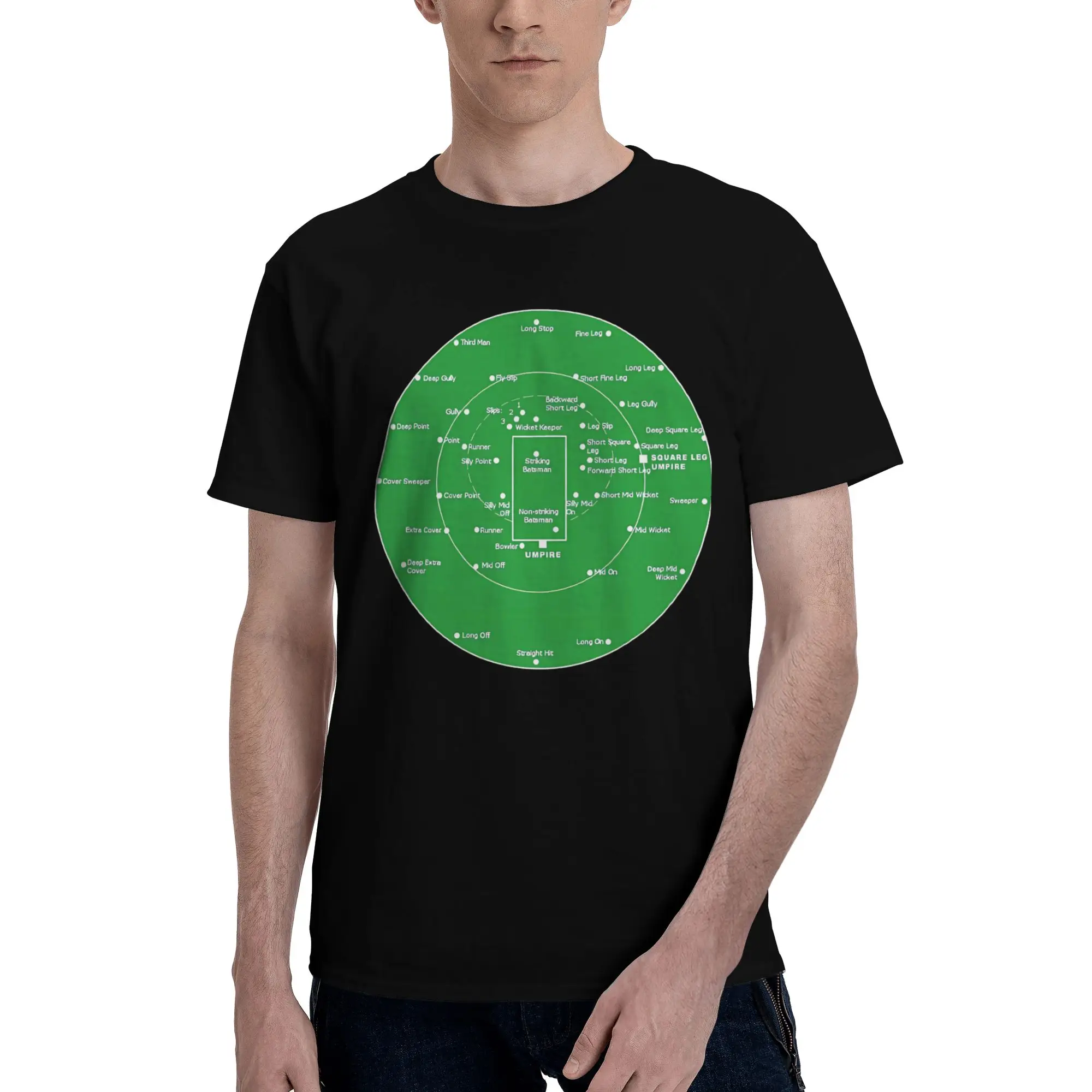 CRICKET PITCH POSITIONS- Fielding Positions DiagramDaily Reversible T-shirt Retro Street T-shirt