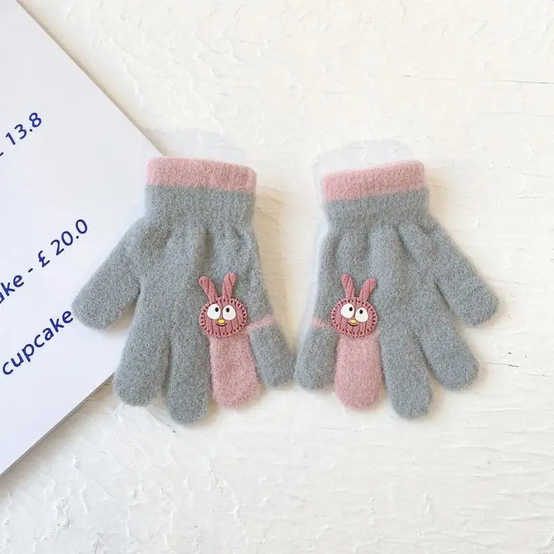 

Warm Bunny Gloves Thick Kids Gloves Cartoon Bunny Theme Gloves Winter Warm Full Finger Gloves