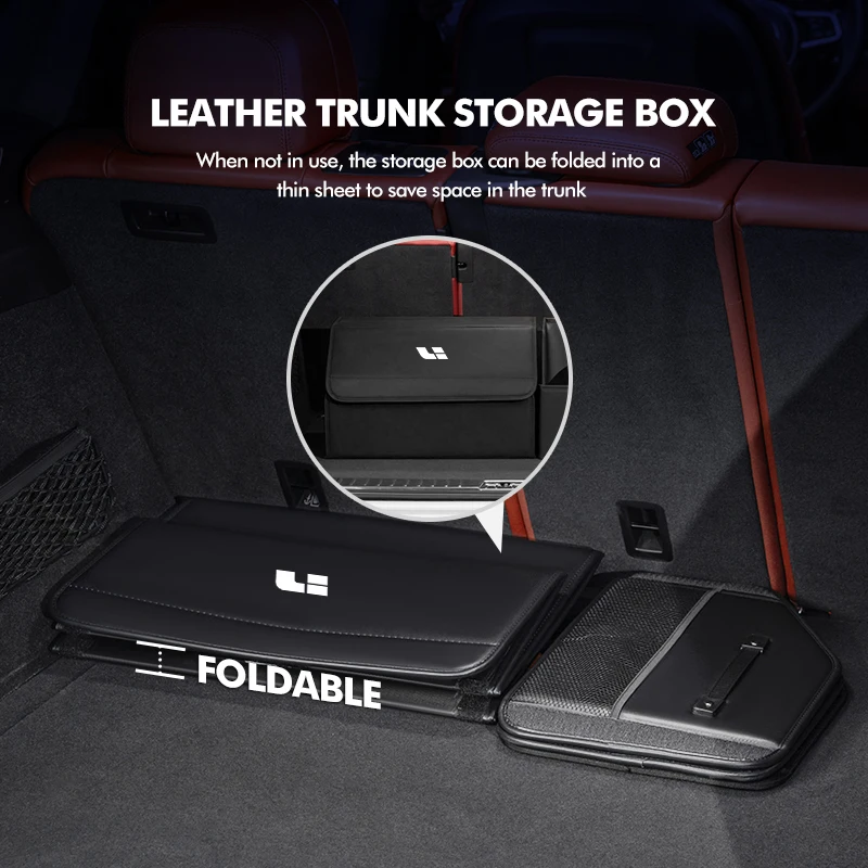 Big Capacity Car Storage Box Trunk Organizer Durable Collapsible For Leading Ideal Li Auto Lixiang One L7 L8 L9 L9 Max L6