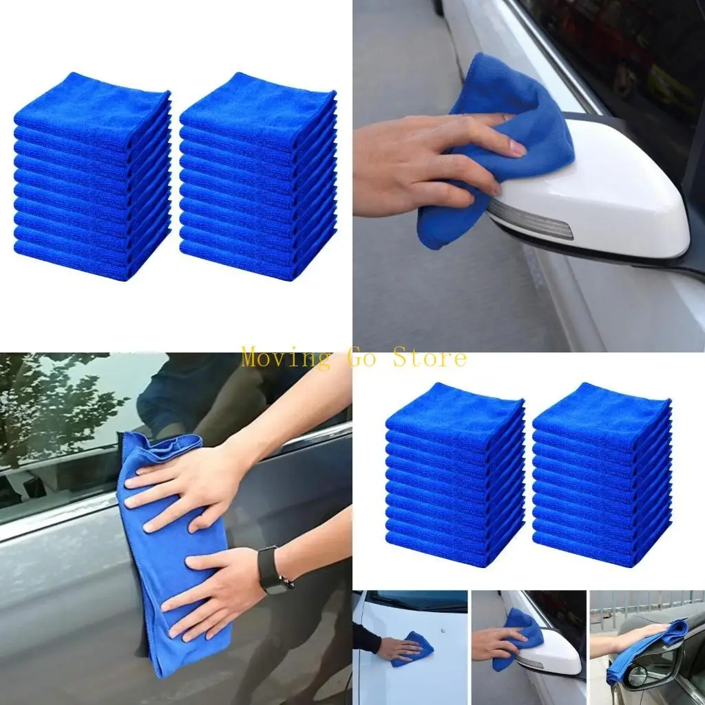 B5XD 30x30cm Microfiber Car Wash Towel Auto Cleaning Soft Cloth Kitchen Cleaning Rag