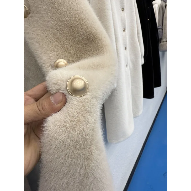 Women's Models Fall Winter Coat Coat Faux Fur Long Paragraph Thickened Warm Retro Simple Comfortable Leisure New Niche Versatile