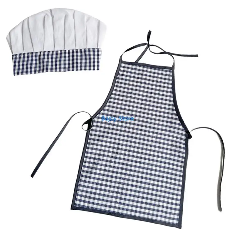 63HE Puntelli per fotografia per ragazzo Costume per fotografia per neonato Grembiule da cuoco Cappello Completo per ragazzo per